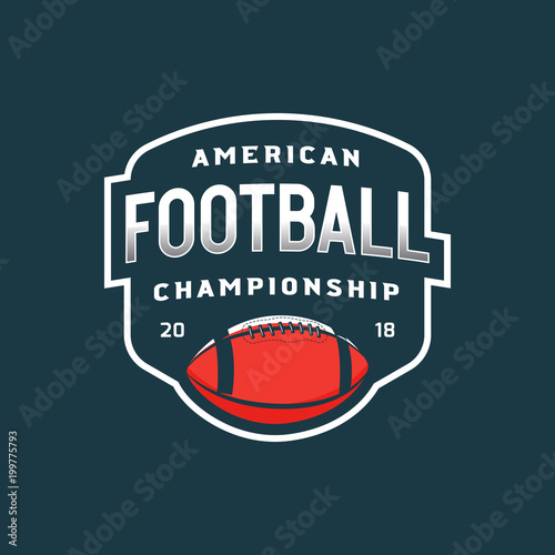 american football logo. sport emblem, badge. vector illustration