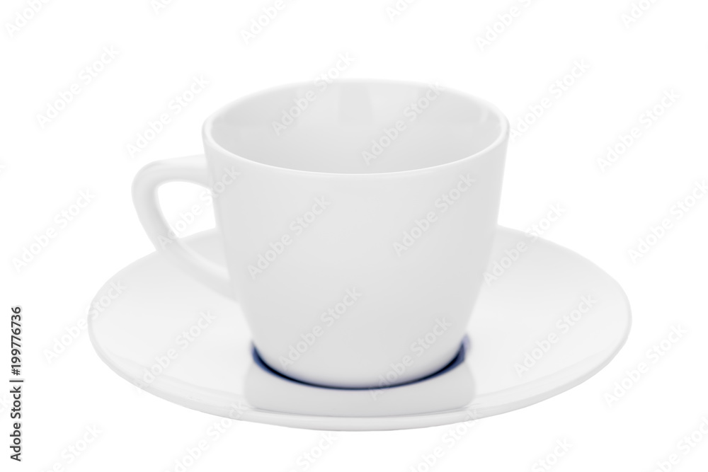 horizontal photograph of a white cup and saucer isolated horizontal photograph of a white cup and saucer isolated