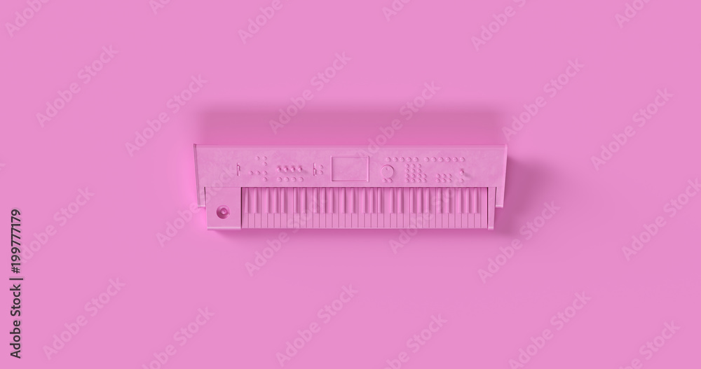 Pink Electronic Keyboard 3d illustration Pink Electronic Keyboard 3d illustration