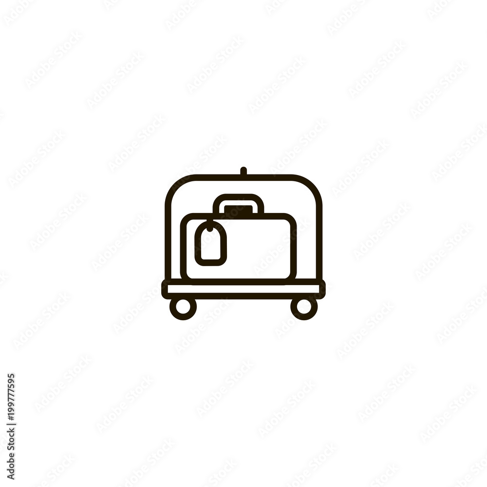luggage cart icon. sign design