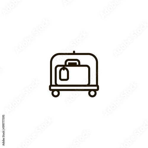 luggage cart icon. sign design