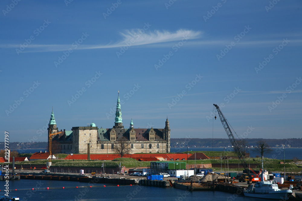 Kronborg Castle viewed from the ferry to Sweden