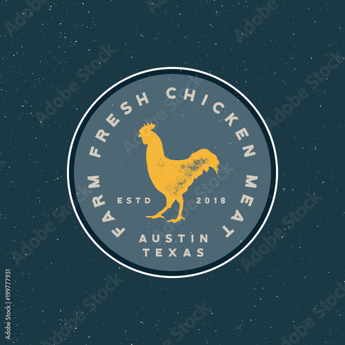 premium fresh chicken meat label. vector illustration
