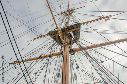 Looking up at Mast with rigging