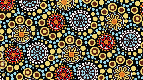 Aboriginal dot art background - Vector illustration  © rashmisingh