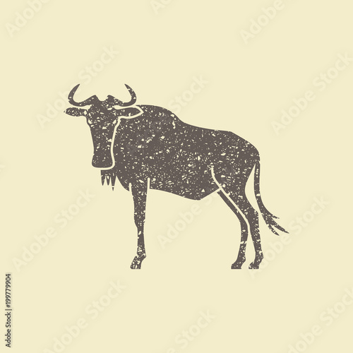 Wildebeest simple icon photo
