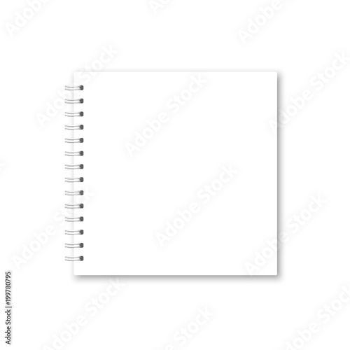 Vector realistic opened notebook cover.