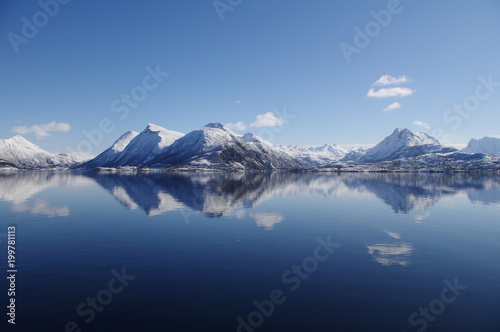 Berge spiegeln sich im Fjord in Norwegen  © Michael