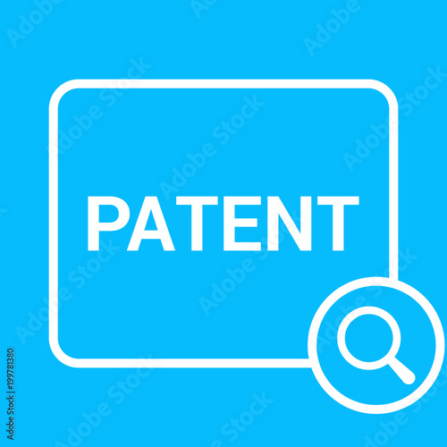 Law Concept: Magnifying Optical Glass With Words Patent