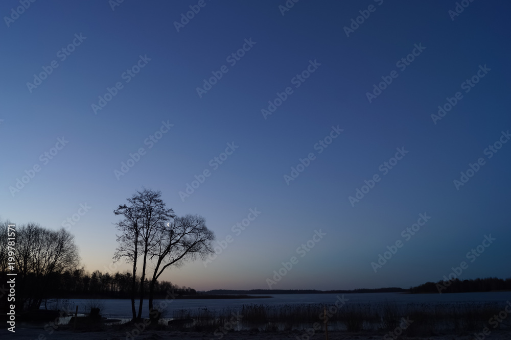 Moonrise over the lake Moonrise over the lake