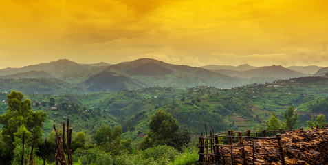 Crédence de cuisine Afrique Collines verdoyantes du Rwanda  © Cmon