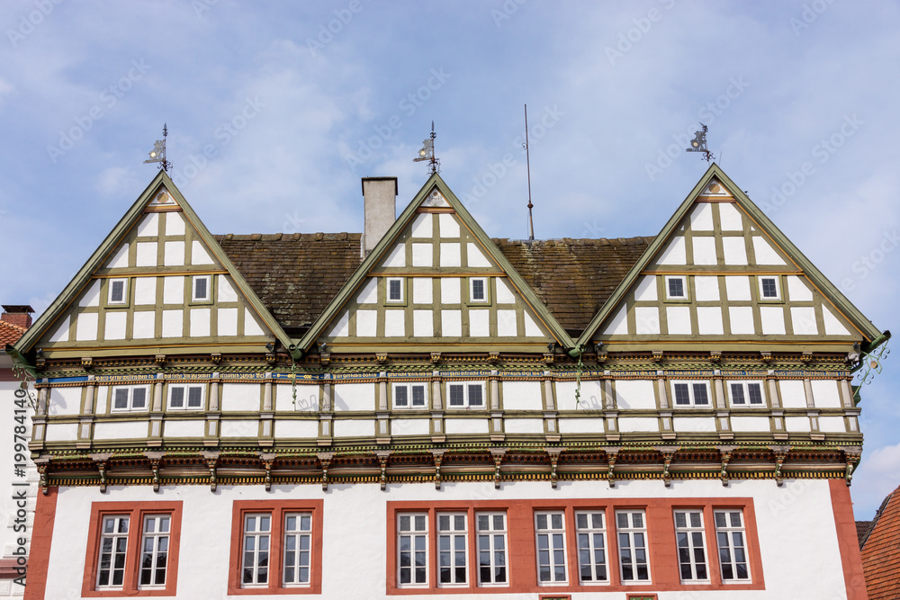 Historisches Rathaus in der Altstadt von Blomberg, Nordrhein-Westfalen