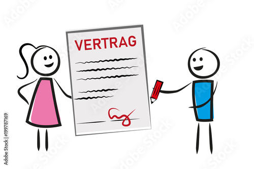 Mann unterschreibt Vertrag
