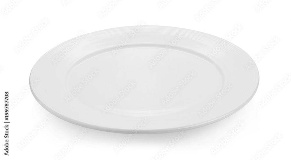 beautiful white seramic dish on white background