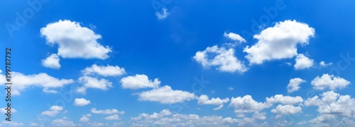 Panorama of blue sky and white clouds