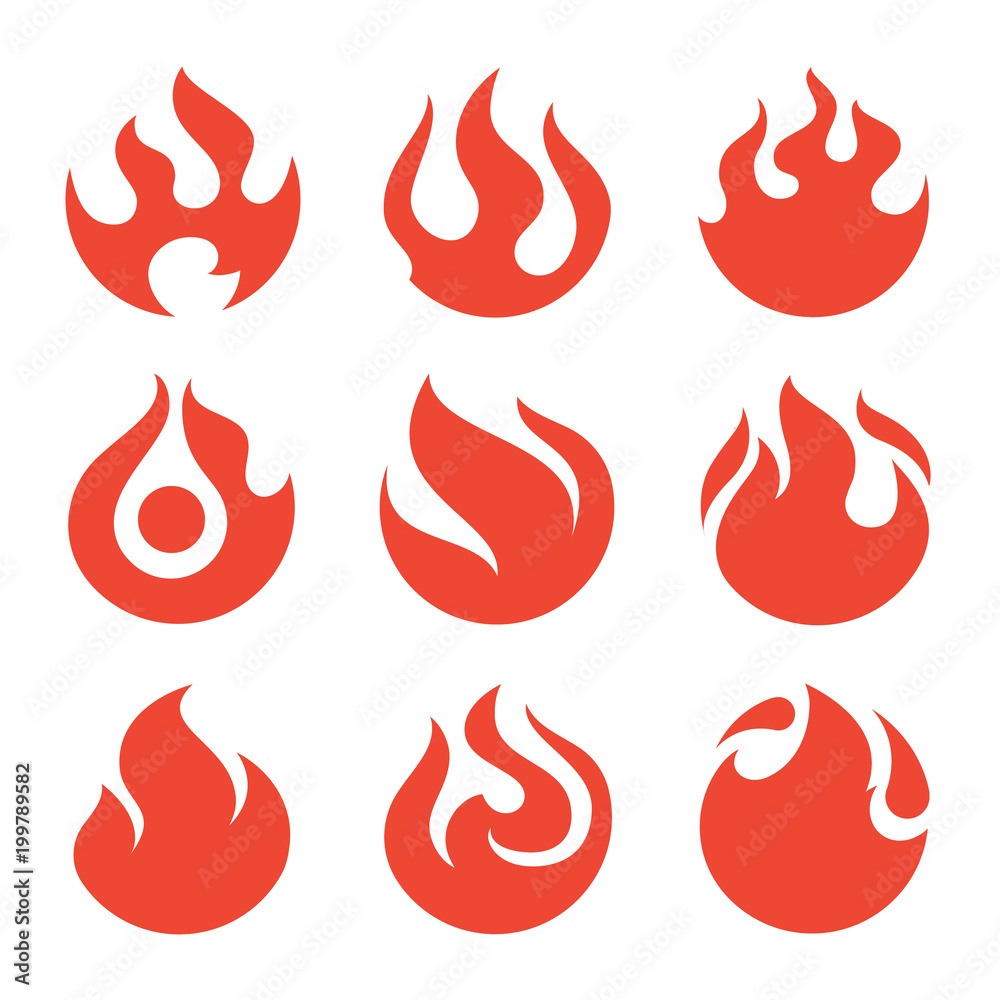 Fire icons set 