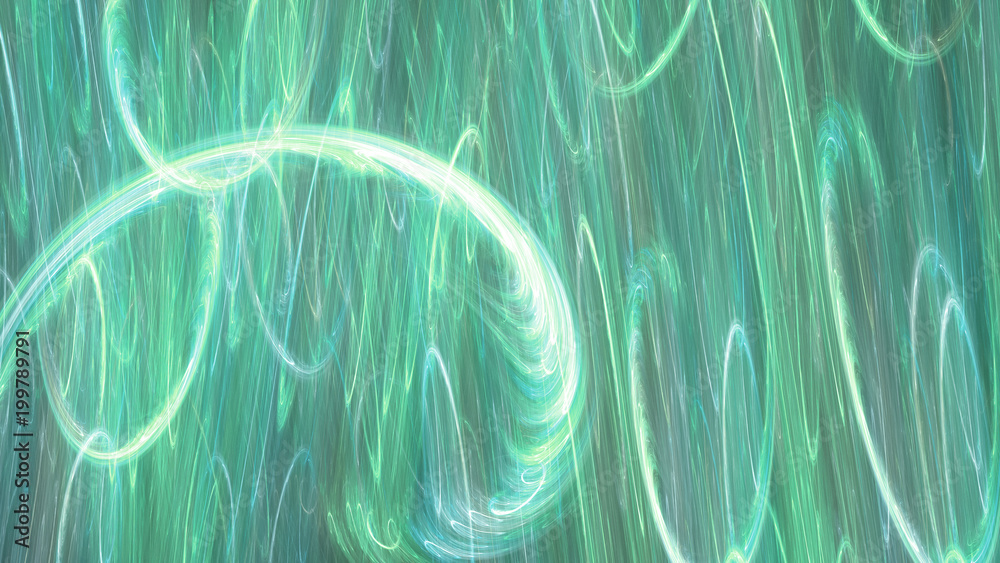 Fototapeta premium Abstract painted texture. Chaotic green strokes. Fractal background. Fantasy digital art. 3D rendering.