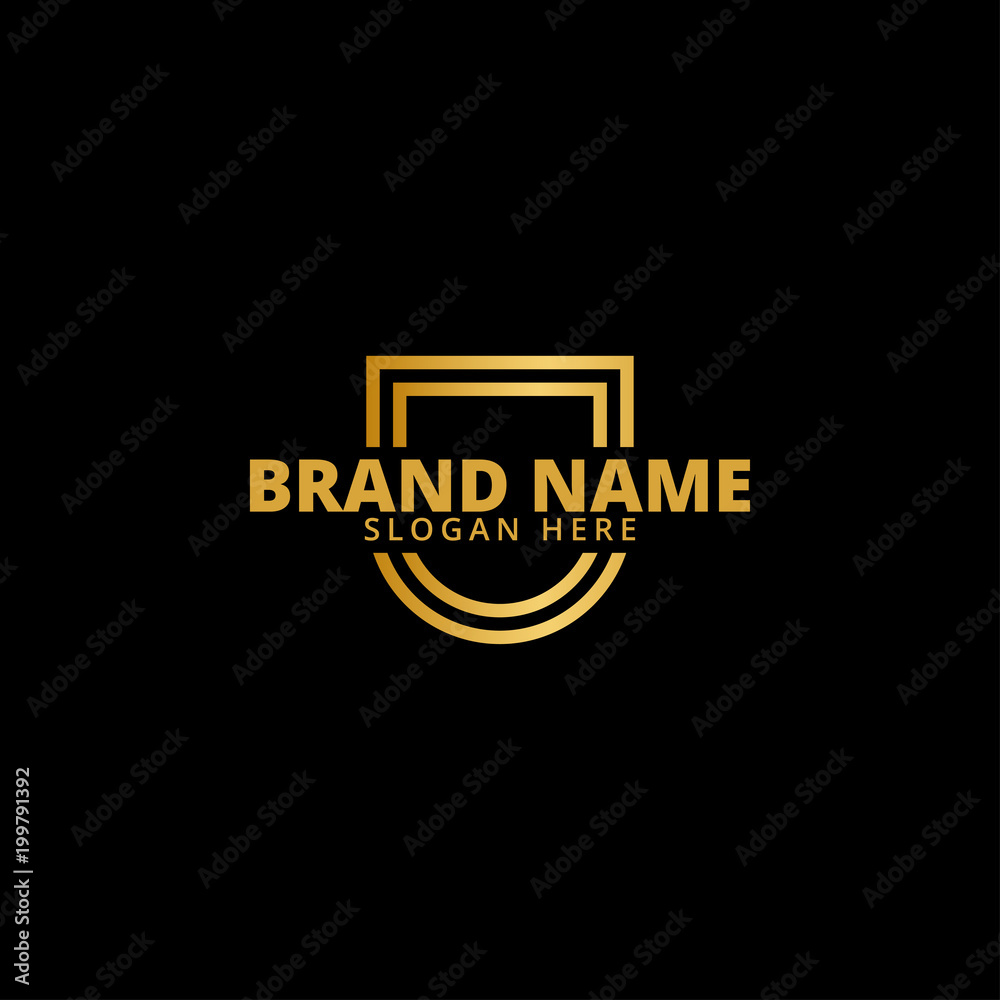 Gold luxury shield logo icon template