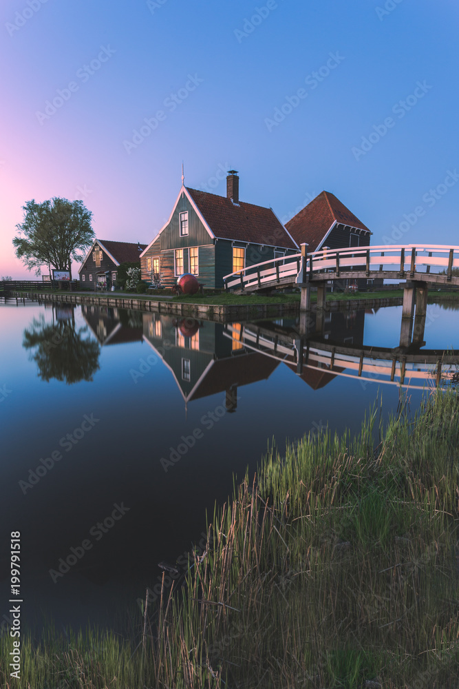 Traditional architecture in Zaanse Schans - Holland Netherlands