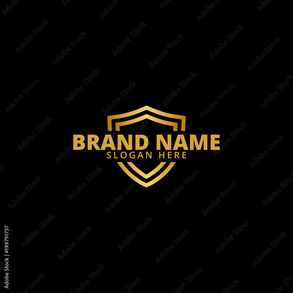 Gold luxury shield logo icon template