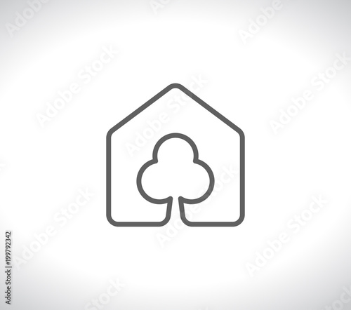 house with tree eco logo