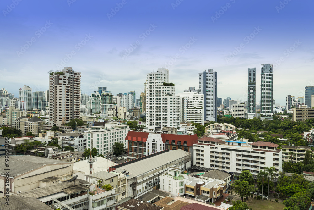 building and cityscape Bangkok skyline, Thailand.