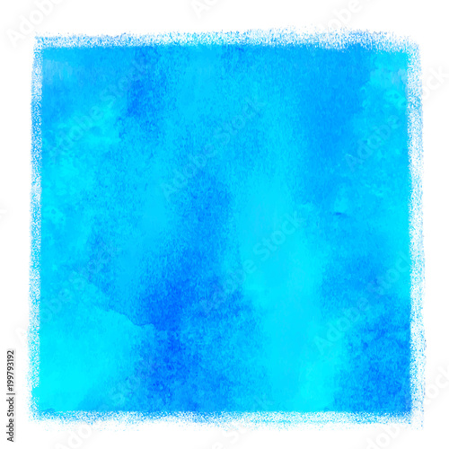 Watercolor square blue paint stain
