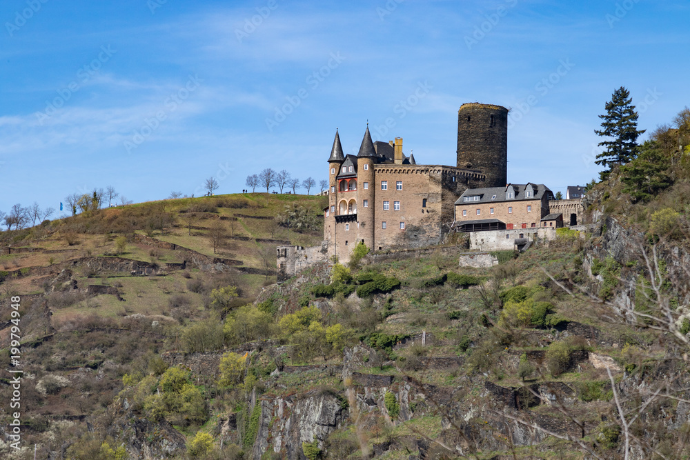 Burg Katz oberhalb von St. Goarshausen am Rhein im Rheintal