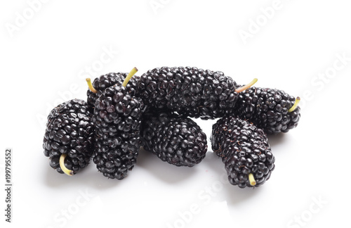 Blackberries isolated on white background.