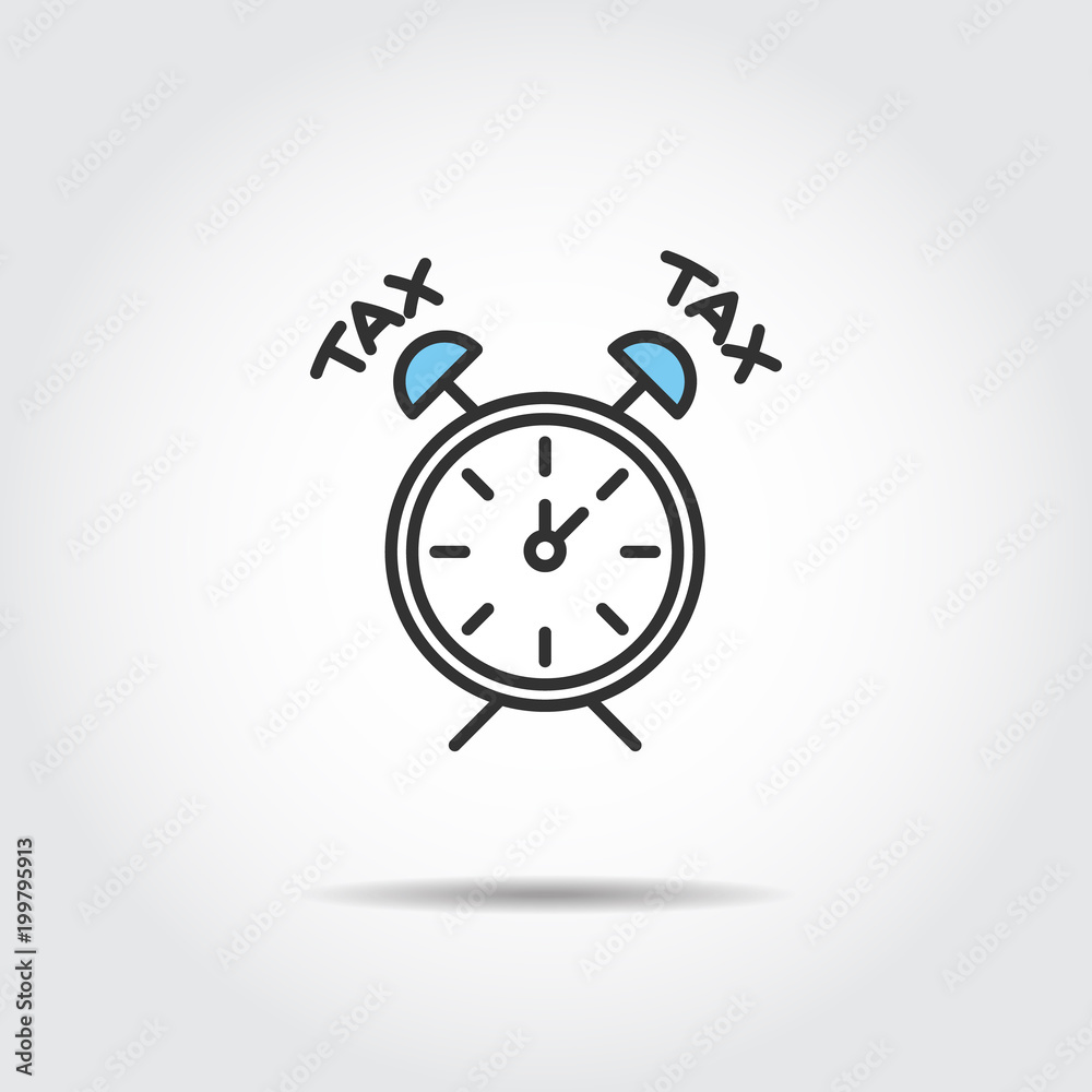 tax icon silhouette vector . alarm clock tax icon silhouette vector . alarm clock