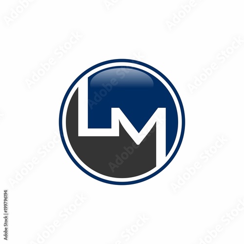 LM letter circle logo icon template