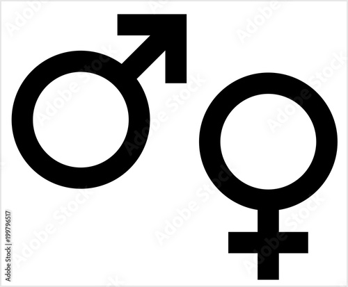 Gender Symbol Icon, Male Female Biological Sex Symbol Icon