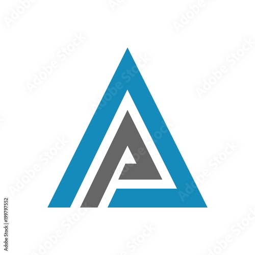 AP letter triangle logo design template