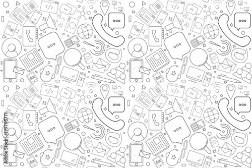 Vector communication pattern. Communication seamless background