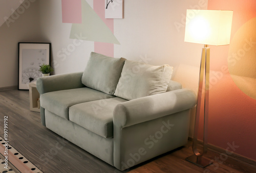 Living room interior with c...