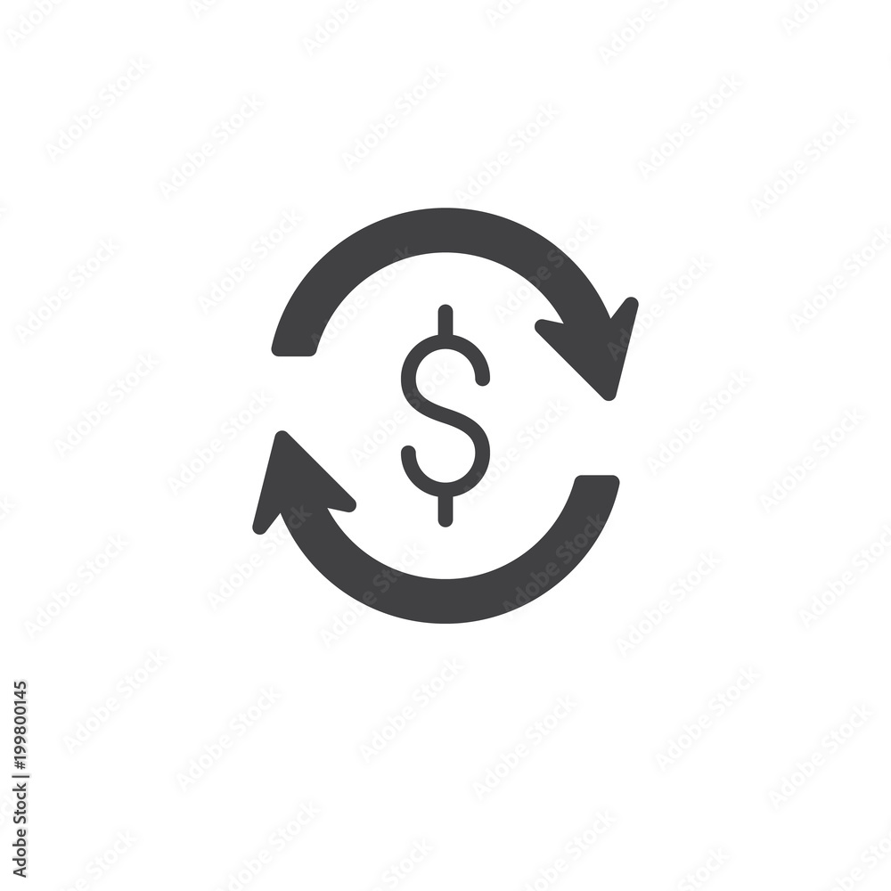 Dollar money exchange vector icon. filled flat sign for mobile concept and web design. Dollar update arrows simple solid icon. Symbol, logo illustration. Pixel perfect vector graphics Dollar money exchange vector icon. filled flat sign for mobile concept and web design. Dollar update arrows simple solid icon. Symbol, logo illustration. Pixel perfect vector graphics