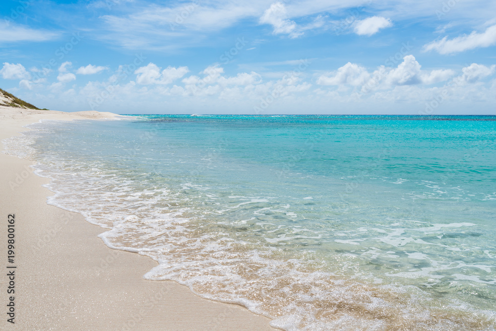 Crystalline beach at Los Roques archipelago, in the Caribbean Sea, in Venezuela Crystalline beach at Los Roques archipelago, in the Caribbean Sea, in Venezuela