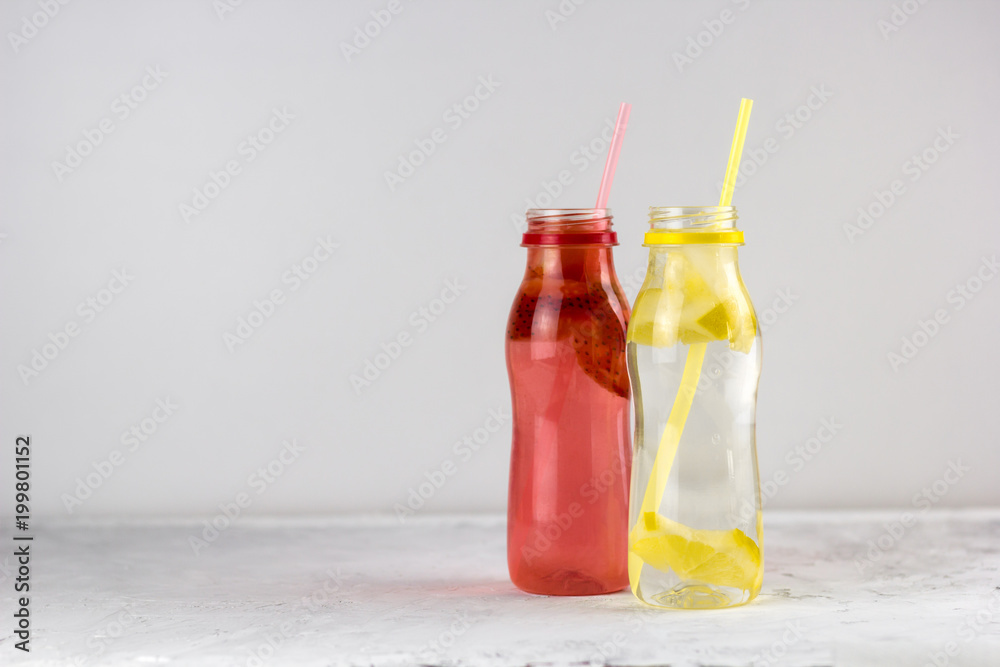 strawberry and lemon drinks copy space strawberry and lemon drinks copy space