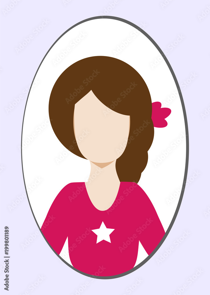 Female avatar or pictogram for social networks. Modern flat colorful style. Female avatar or pictogram for social networks. Modern flat colorful style.