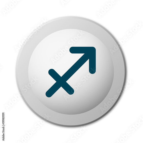 runder realistische Schaltfläche - Sternzeichen Schütze