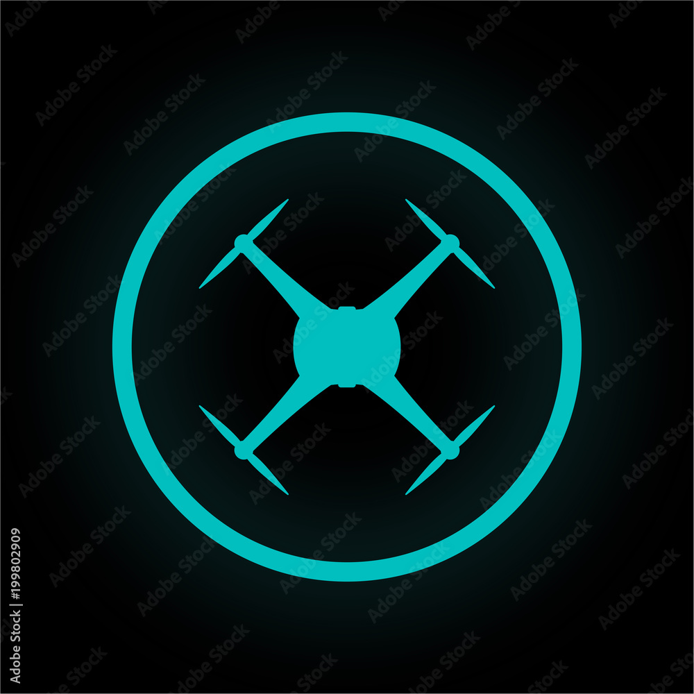 Neon Button rund - Drohne Neon Button rund - Drohne