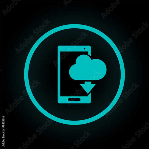 Neon Button rund - Smartphone Download