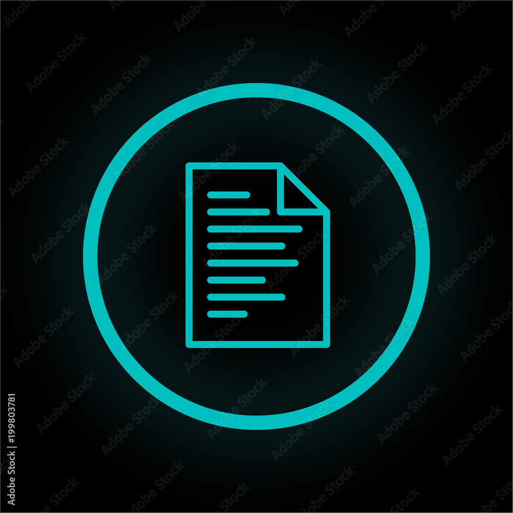 Neon Button rund - Dokument