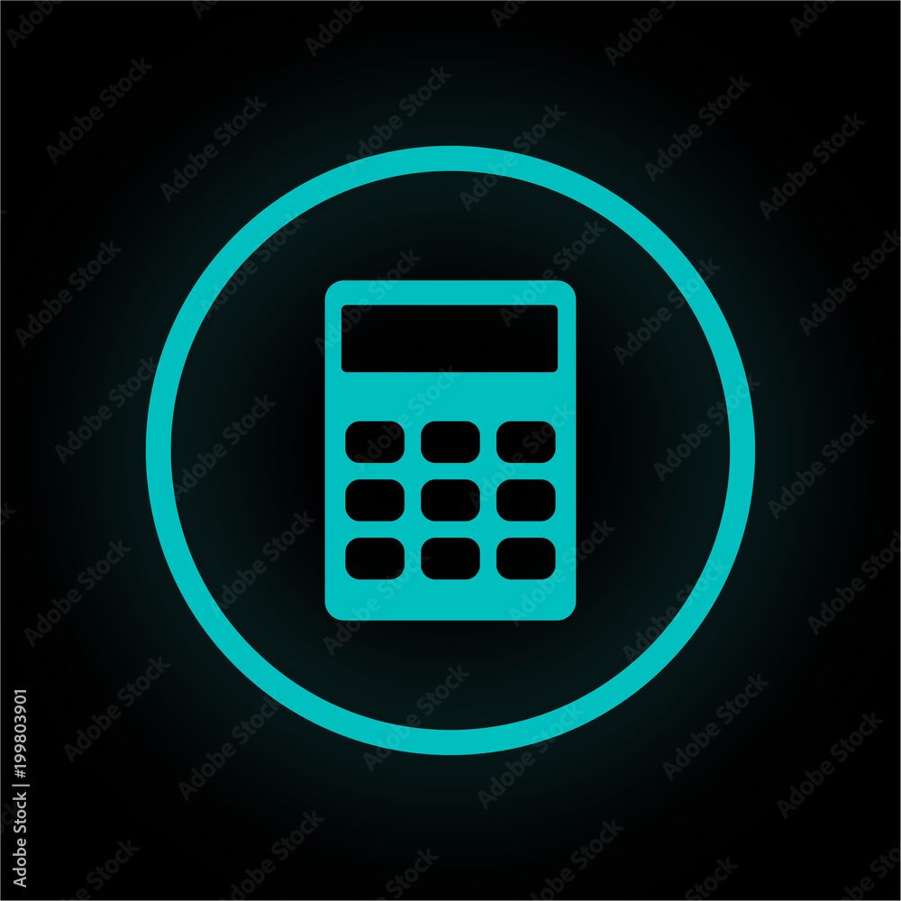 Neon Button rund - Rechner
