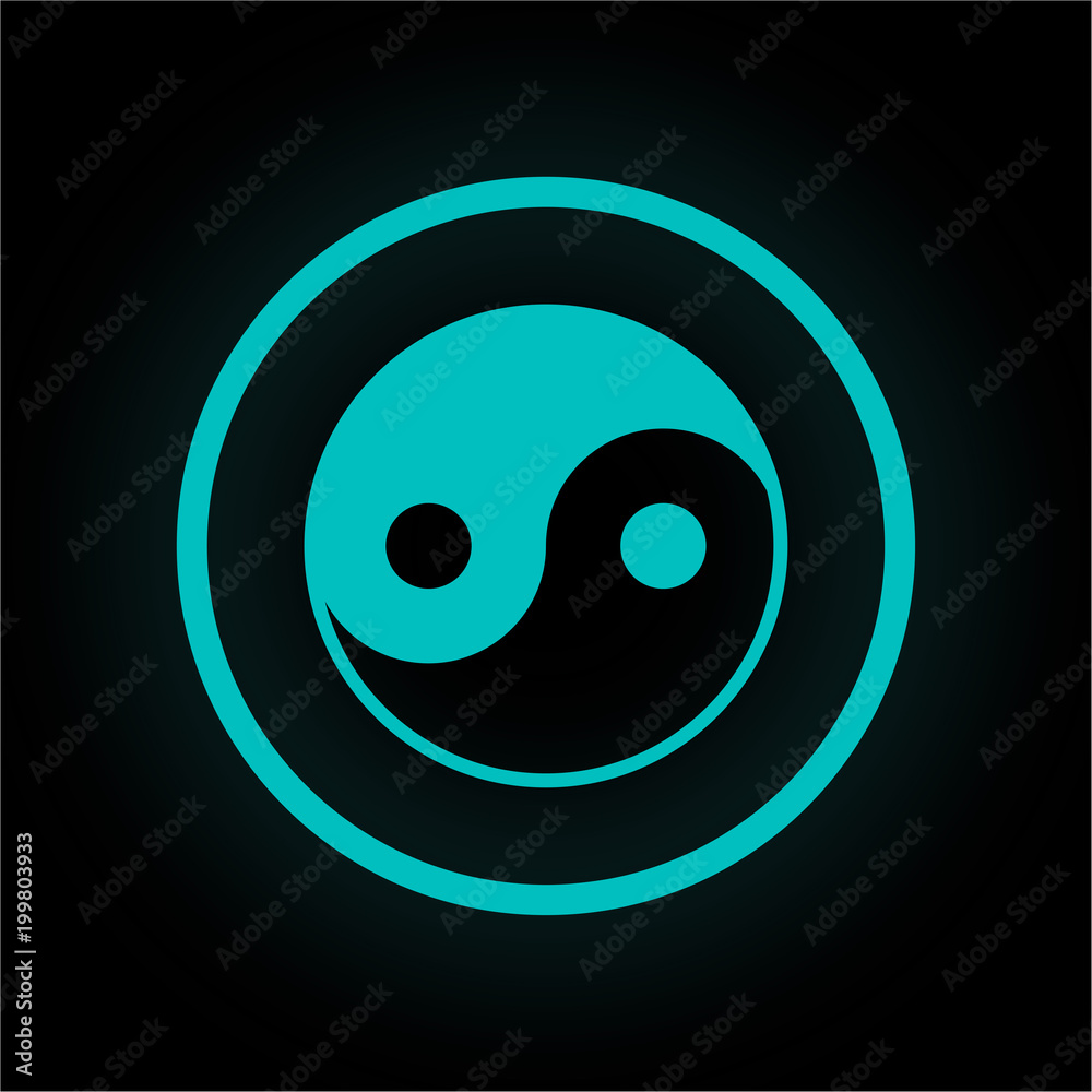 Neon Button rund - Yin Yang Neon Button rund - Yin Yang