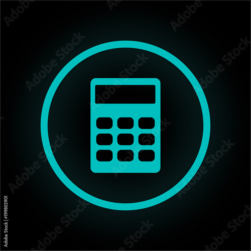 Neon Button rund - Rechner