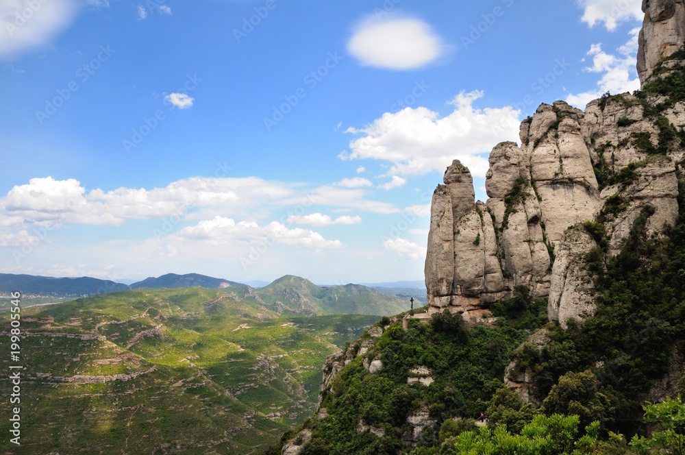 The Montserrat mountain with strange weathered rocks. Catalonia, Spain.