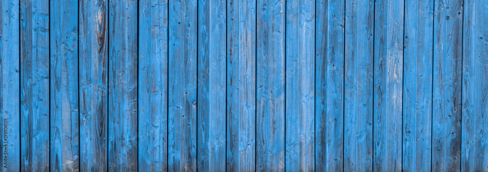 Naklejka premium Blauer Holzzaun
