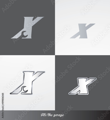 eps Vector image: initials (X) Fits the garage logo