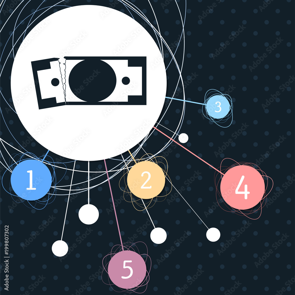 Obraz premium dollar icon with the background to the point and with infographic style.
